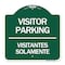 Signmission Bilingual Reserved Parking Visitor Parking Visitantes Solamente, Green & White, A-DES-GW-1818-24300 A-DES-GW-1818-24300 - alternate 1
